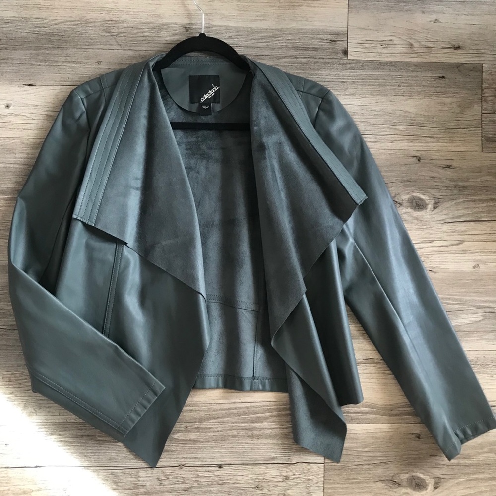Open Faux leather Jacket